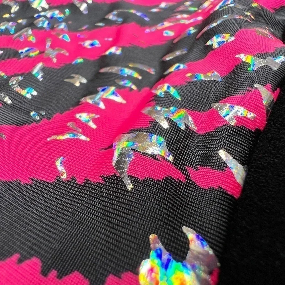 Body Wrappers Gymnastics Leotard Girl’s Size 16 Zebra Pink Black Silver New NWT